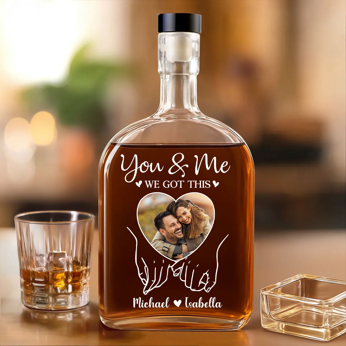 You And Me - Personalized Custom Spirits Decanter