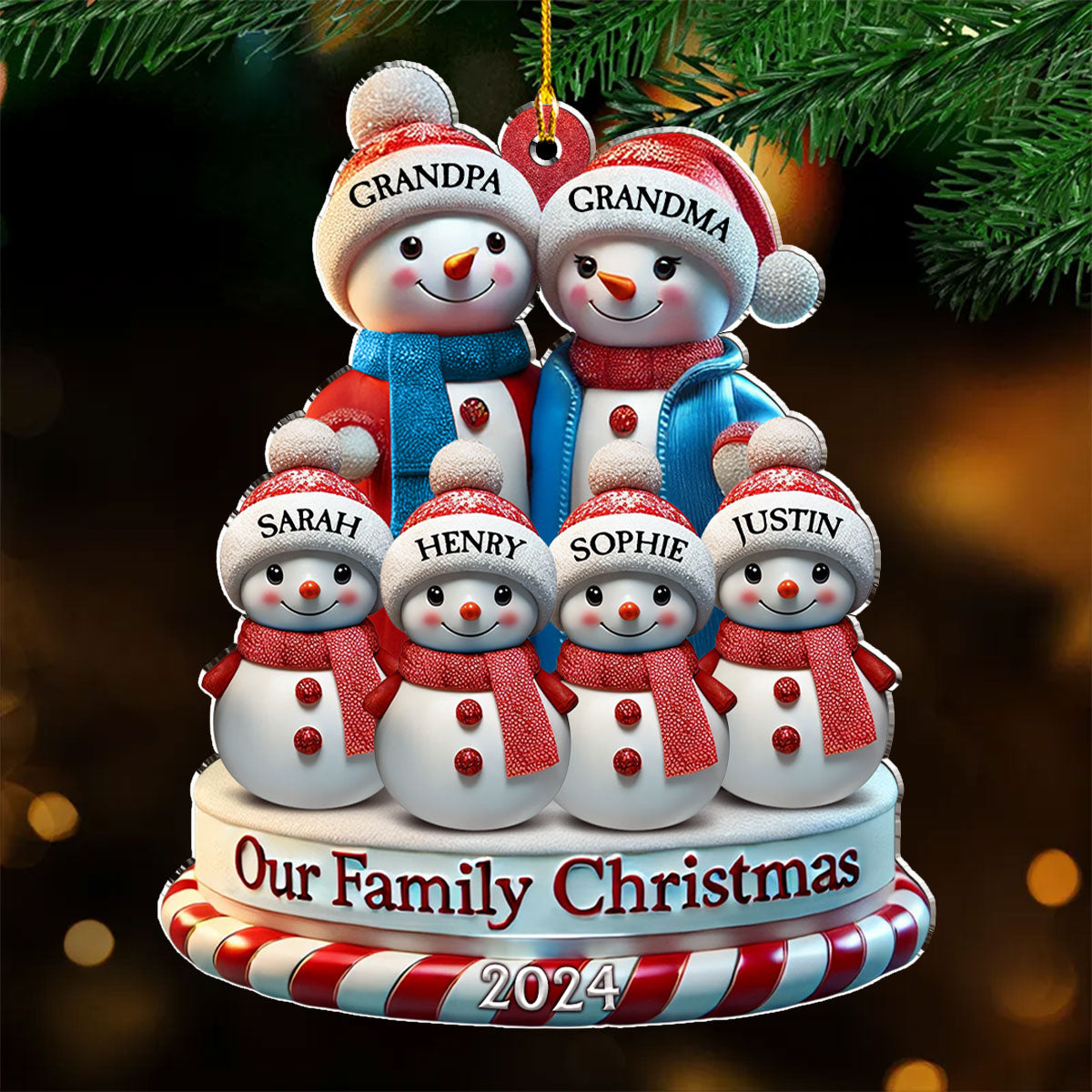 Our Christmas Family - Personalized Custom Acrylic Ornament