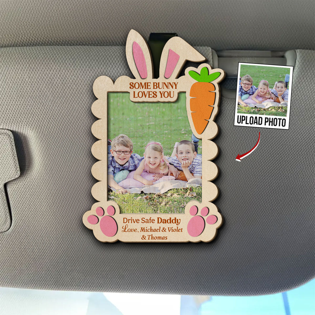Some Bunny Loves You  - Personalized Custom Car Visor Clip