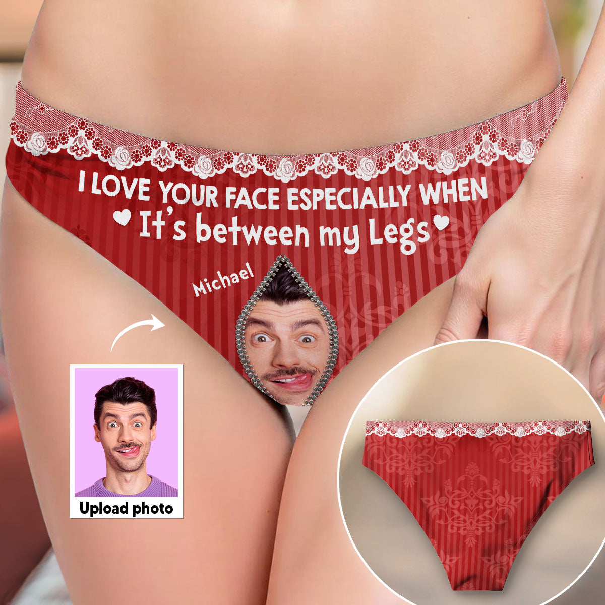 I Love Your Face - Personalized Women Briefs