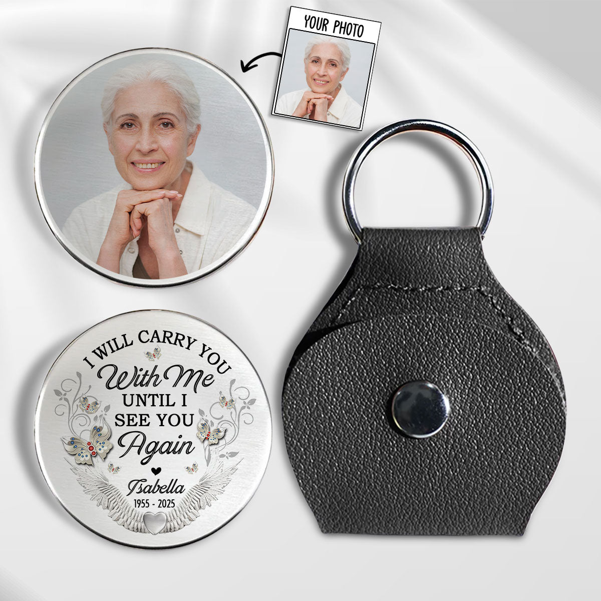 I Will Carry You with Me Necklace - Personalized Custom Pocket Hug