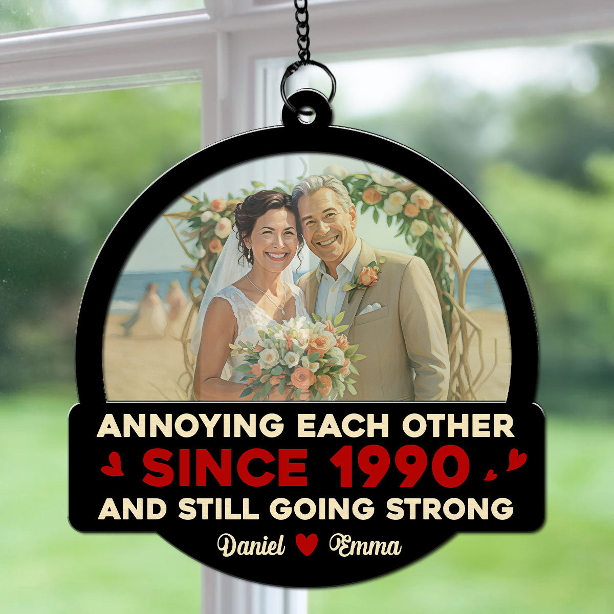 Custom Photo Annoying Each Other - Personalized Custom Suncatcher