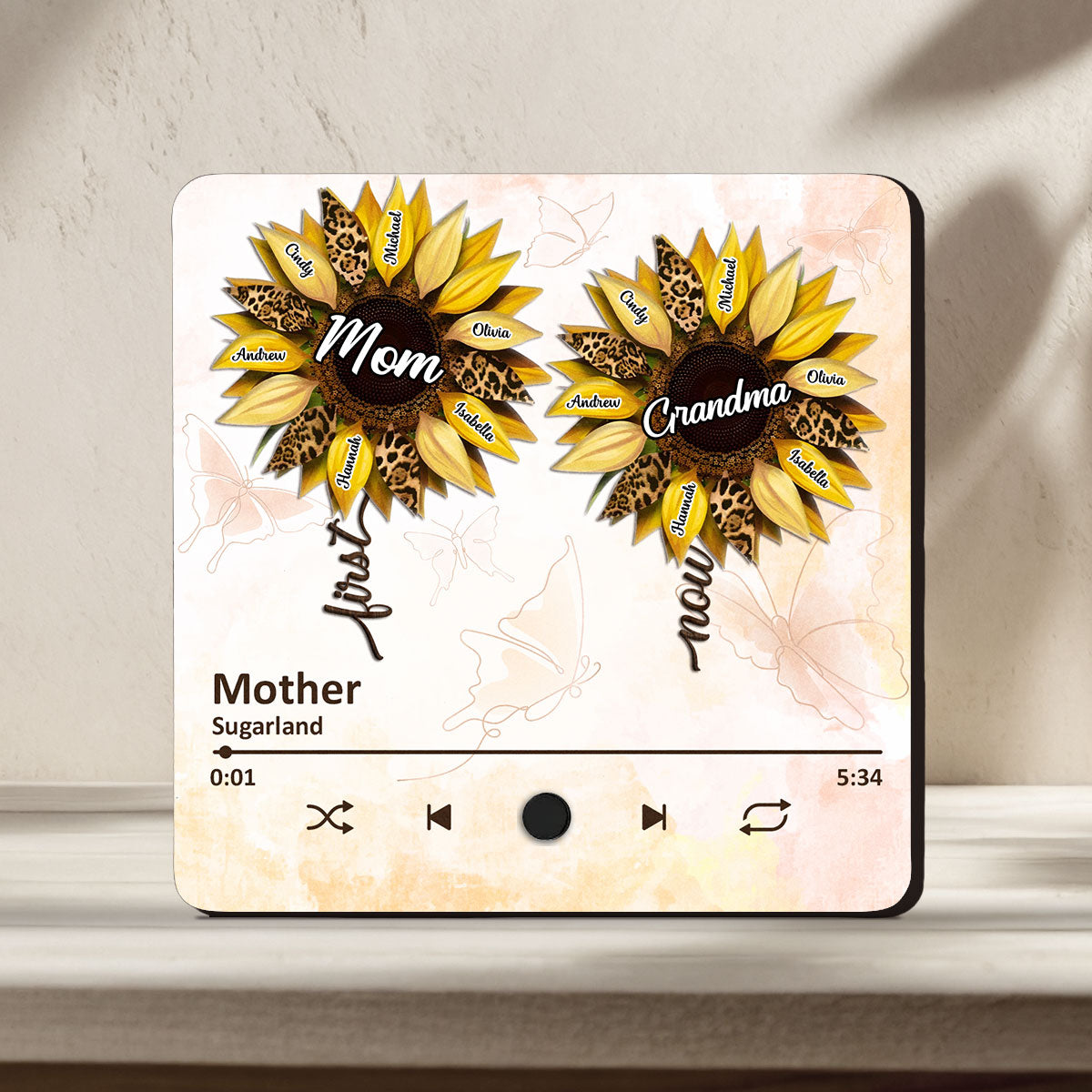 First Mom Now Grandma - Personalized Custom Music Fridge Magnet