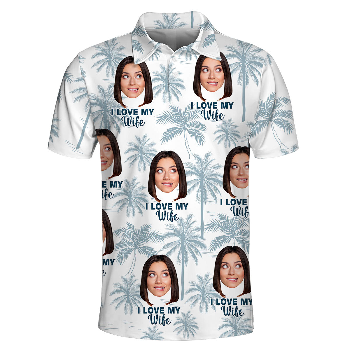 Love My Wife - Personalized Photo Polo Shirt
