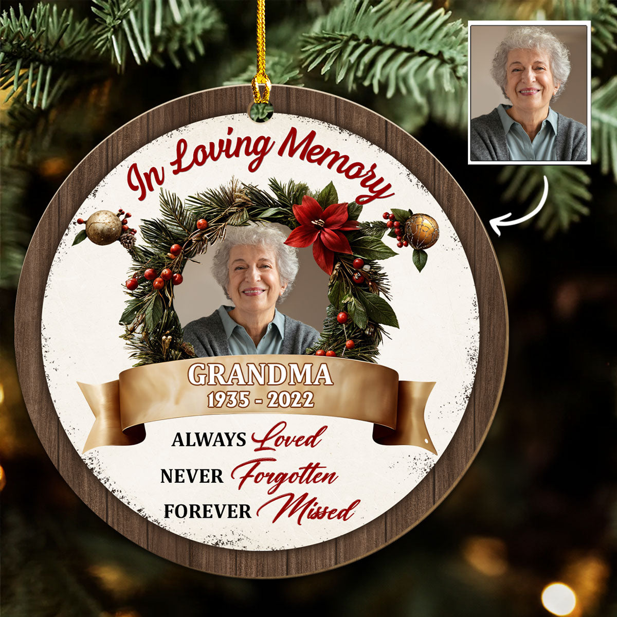 Forever Missed - Personalized Custom Wood Ornament