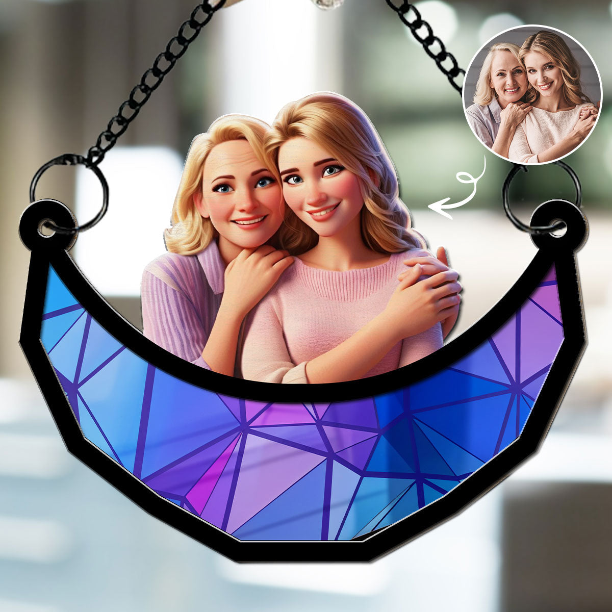 Sitting On The Moon With You - Personalized Custom Suncatcher