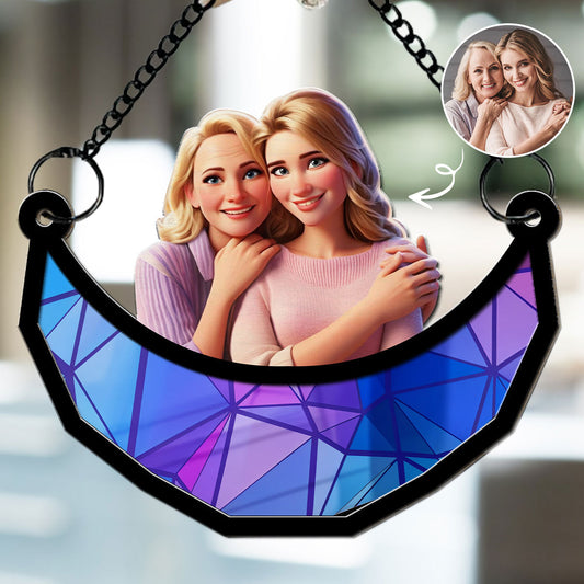 Sitting On The Moon With You - Personalized Custom Suncatcher