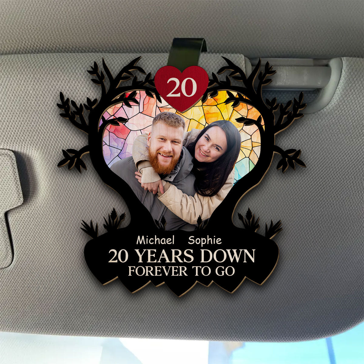 Many Years Down Forever To Go - Personalized Custom Car Visor Clip