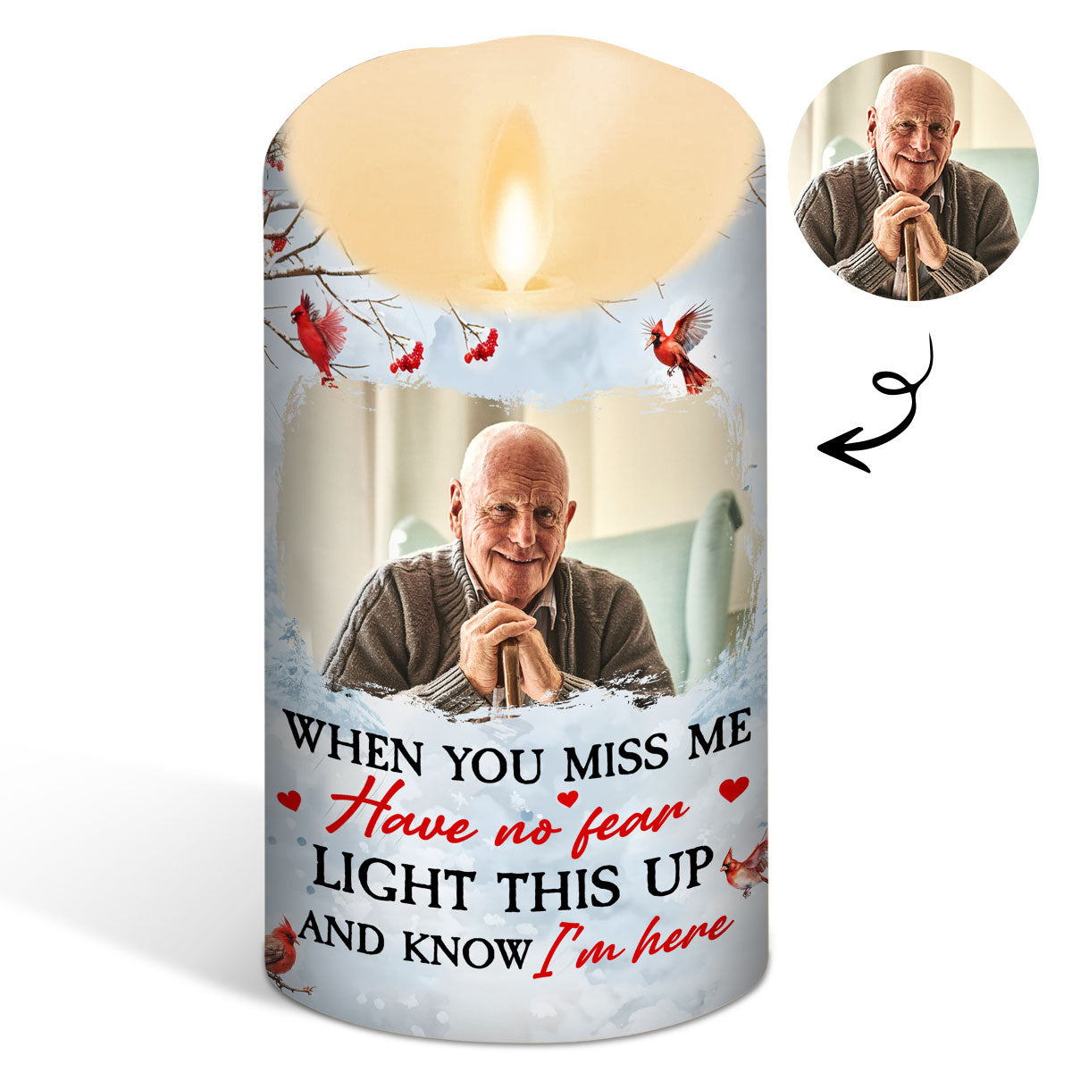 Light This Up When You Miss Me - Personalized Custom LED Candle