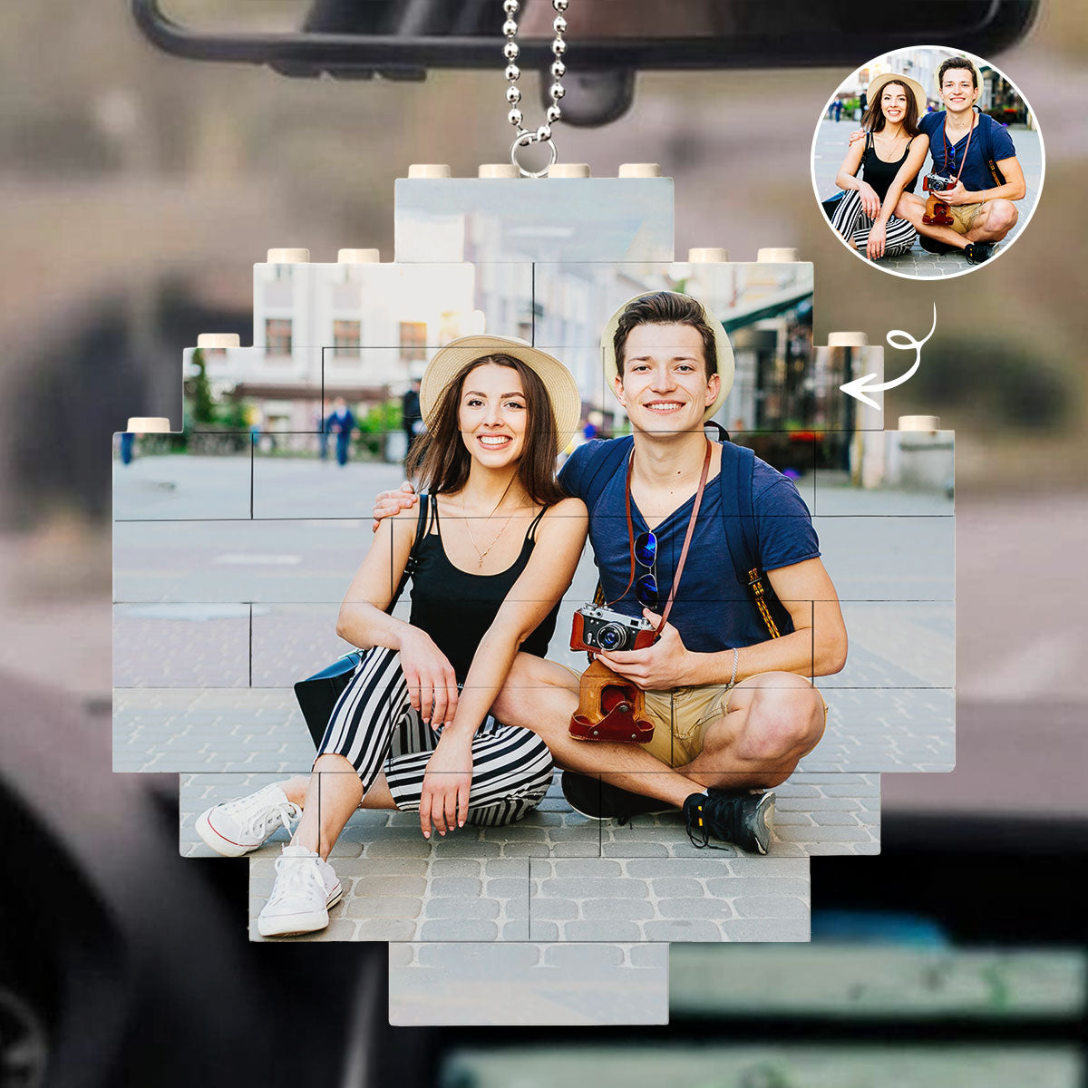 You Stole My Heart But I Will Let You Keep It - Personalized Custom Puzzle Car Ornament