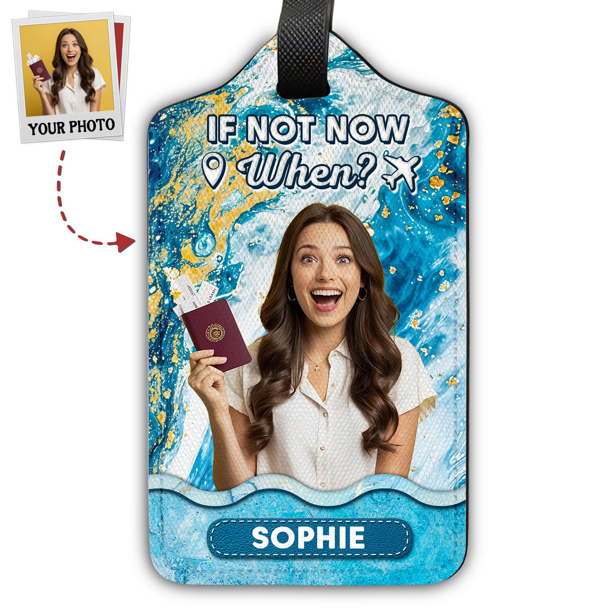 Blue Waves - Personalized Custom Luggage Tag