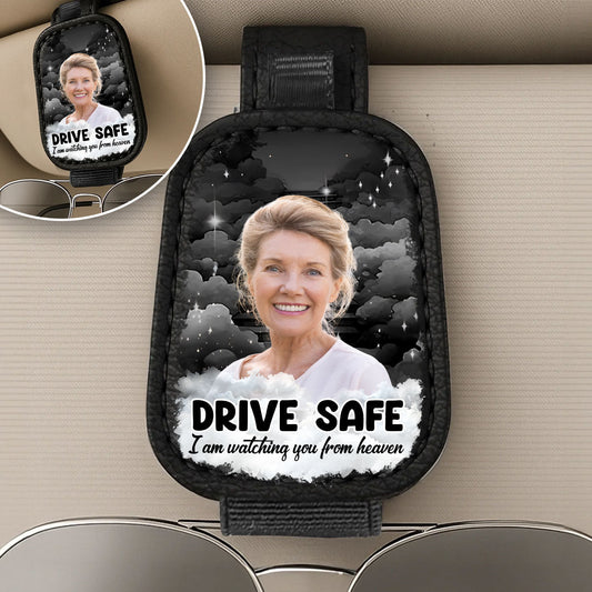 Watching You From Heaven - Personalized Custom Sunglasses Holder For Car Visor