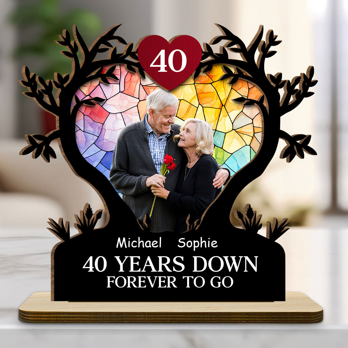 Forever To Go - Personalized Custom 2-Layer Wood Plaque With Flat Base