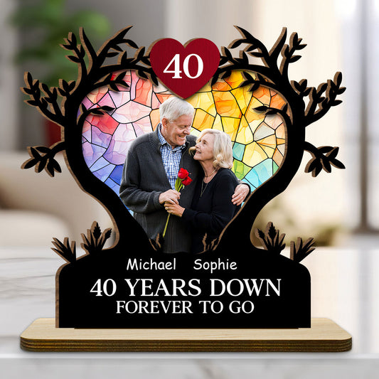 Forever To Go - Personalized Custom 2-Layer Wood Plaque With Flat Base