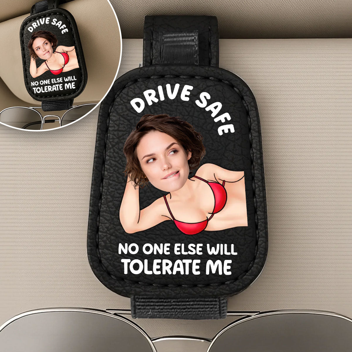 Drive Safe I Love You - Personalized Custom Sunglasses Holder For Car Visor