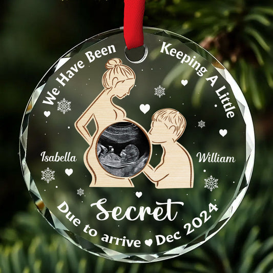 We Have Been Keeping A Little Secret - Personalized Custom Glass Ornament