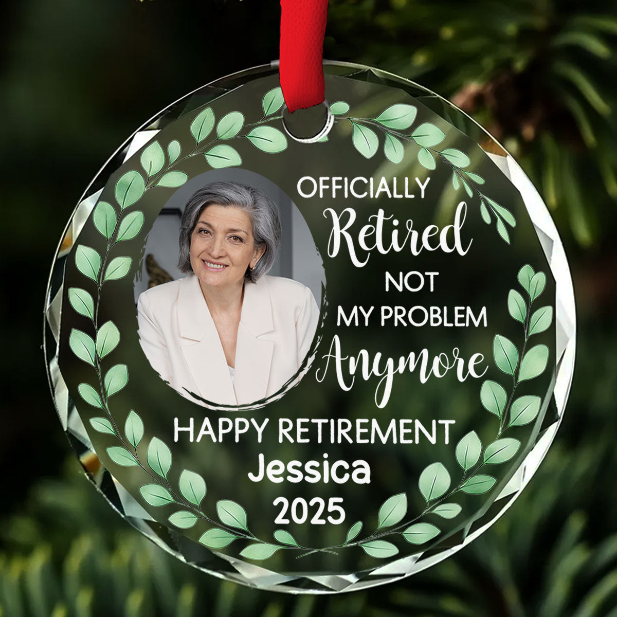 Retirement Mode Activated Forever Free - Personalized Custom Glass Ornament