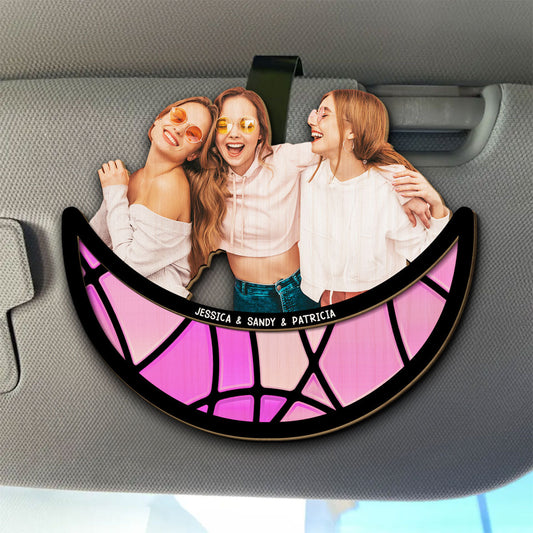Friends Sitting On The Moon - Personalized Custom Car Visor Clip