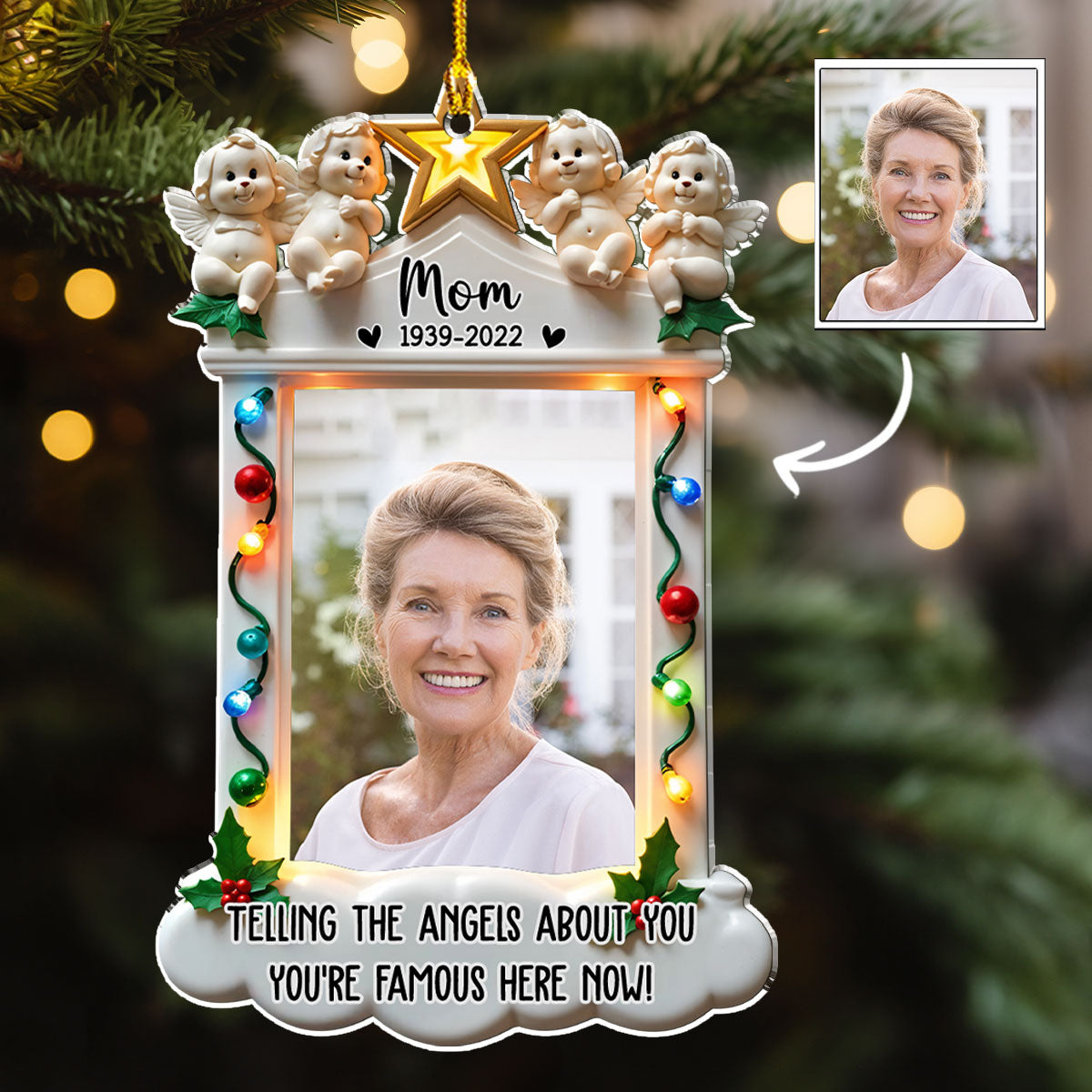 Telling The Angels About You - Personalized Custom Acrylic Ornament