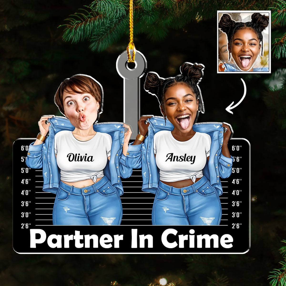 Partner In Crime - Personalized Custom Acrylic Ornament