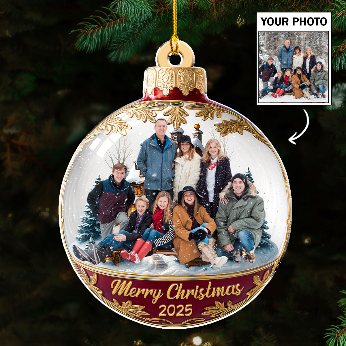 Our Family Photo - Personalized Custom Acrylic Ornament