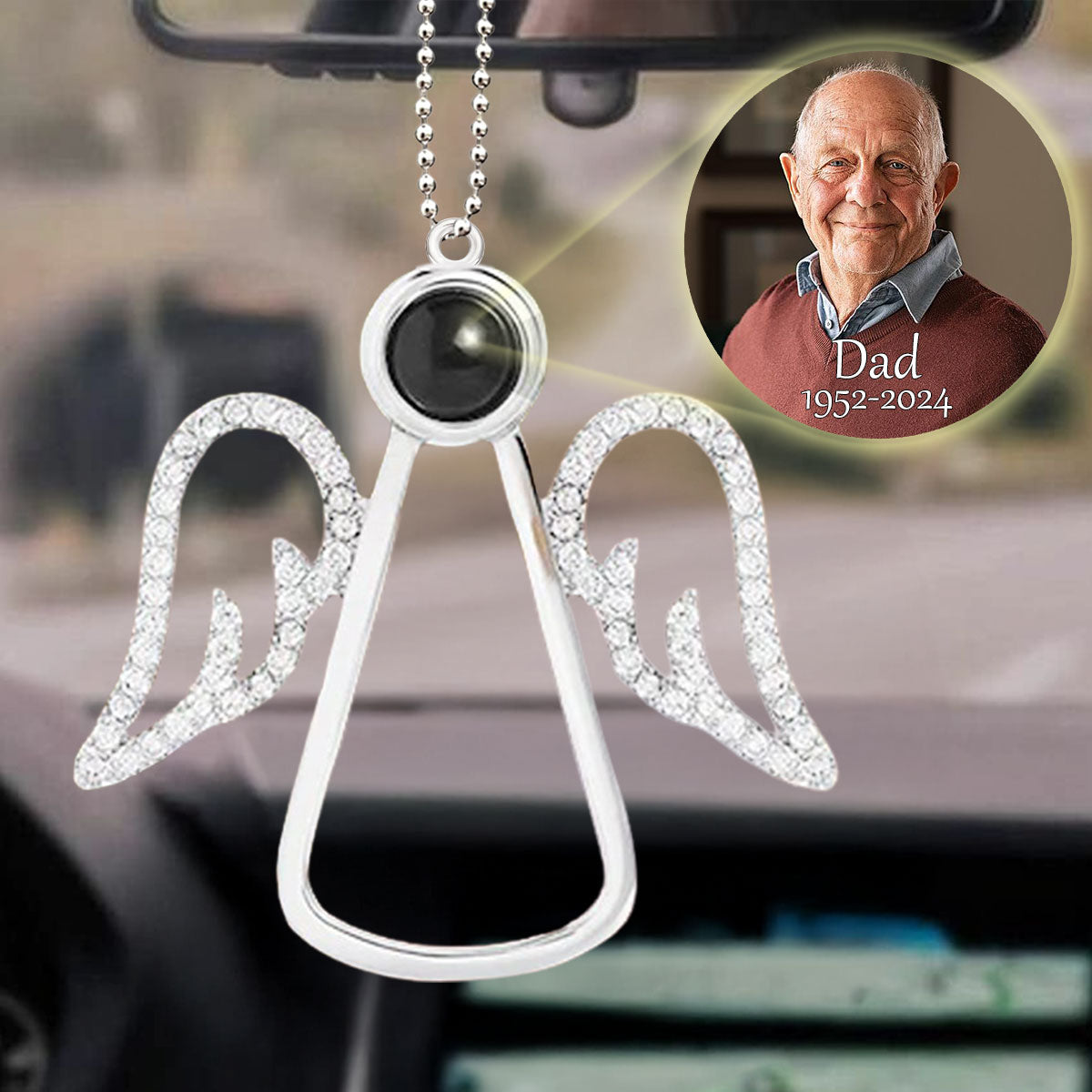 An Angel In Heaven - Personalized Custom Photo Angel Projection Car Ornament