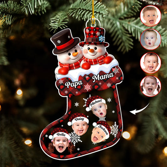 A Snowman Christmas With Love Photo - Personalized Custom Acrylic Ornament
