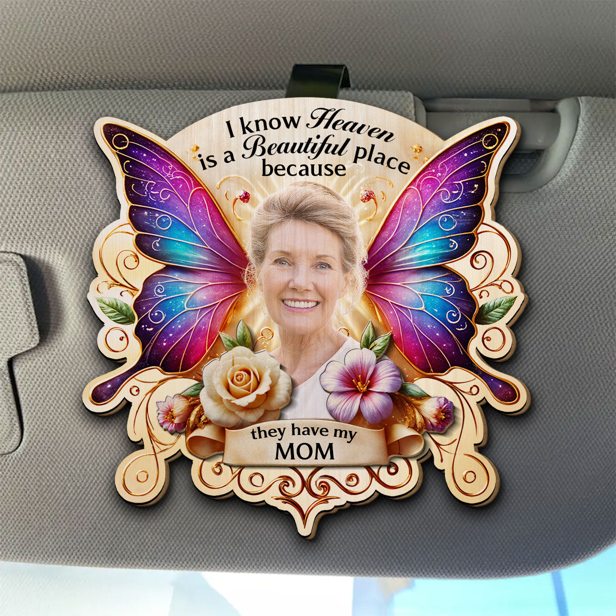 I Know Heaven Is A Beautiful - Personalized Custom Car Visor Clip