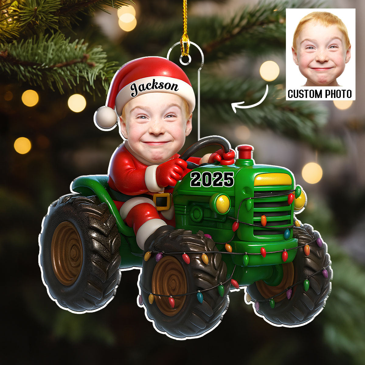 Tractor Driver - Personalized Custom Acrylic Ornament