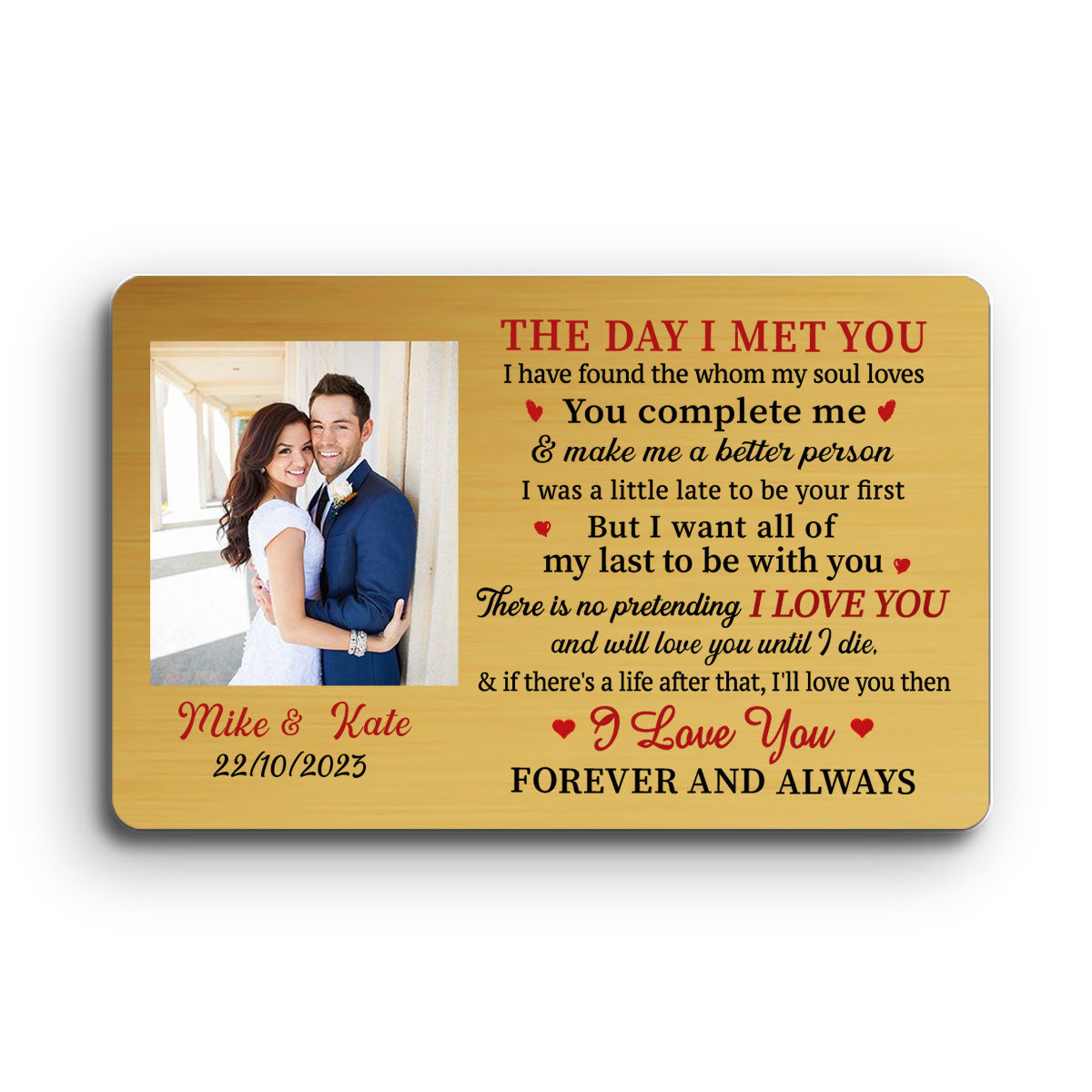 The Day I Met You - Personalized Custom Wallet Card