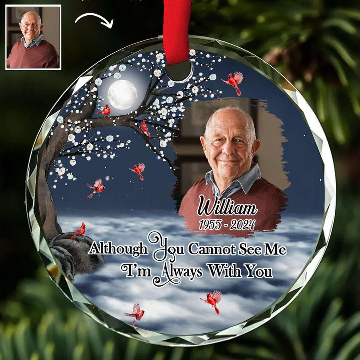 There Is A Little Bit Of Heaven In Our Home - Personalized Custom Glass Ornament