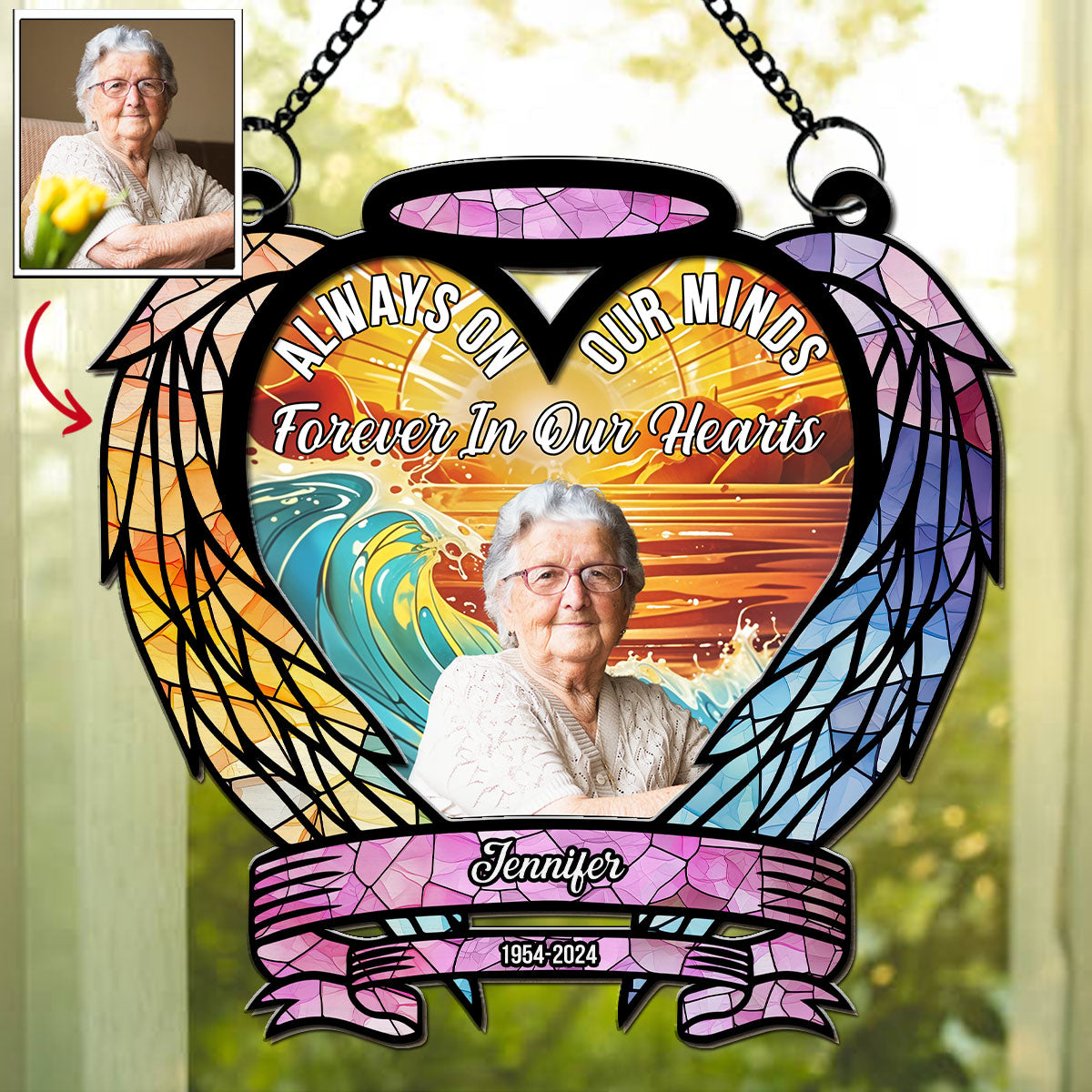 Custom Photo Always On Our Minds - Personalized Custom Suncatcher