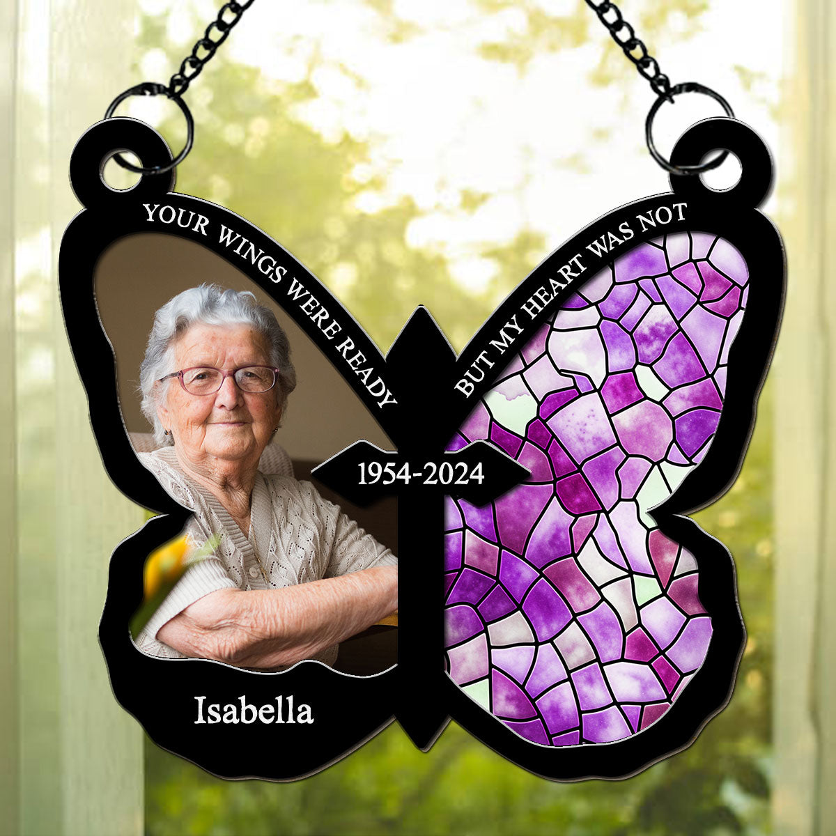 Custom Photo Your Wings Were Ready - Personalized Custom Suncatcher