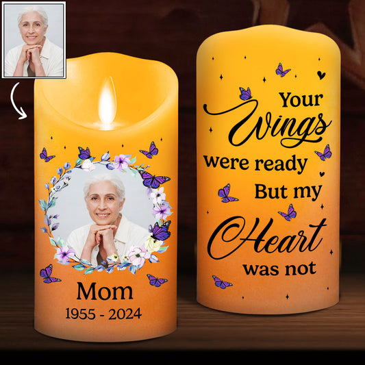 Your Wings Were Ready - Personalized Custom LED Candle