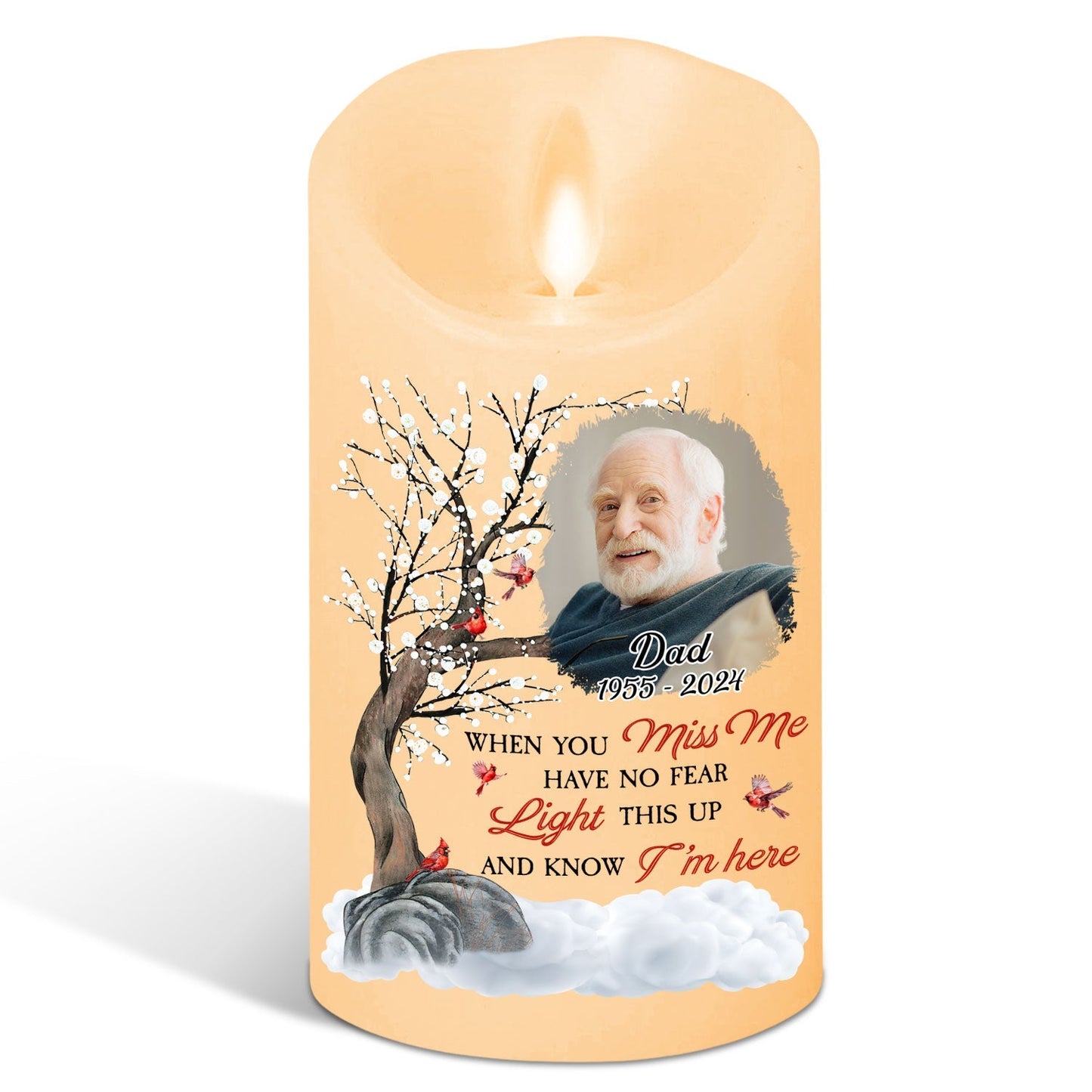 Light This Up And Know I Am Here - Personalized Custom LED Candle