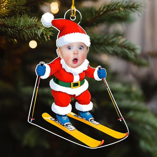 Skiing Christmas - Personalized Custom Acrylic Ornament