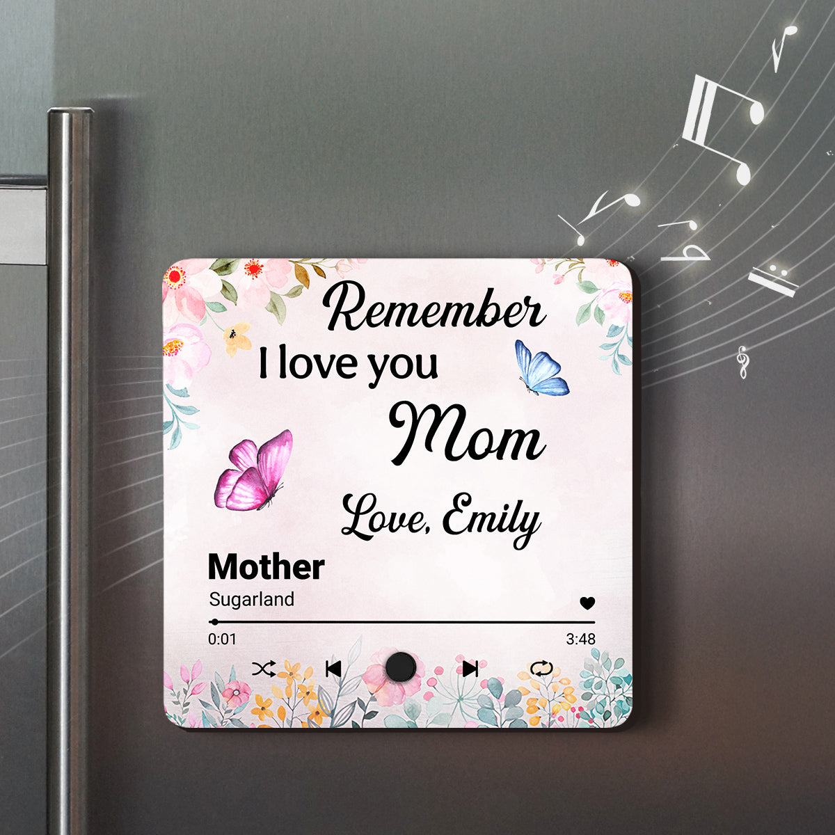 Remember I Love You Mom - Personalized Custom Music Fridge Magnet
