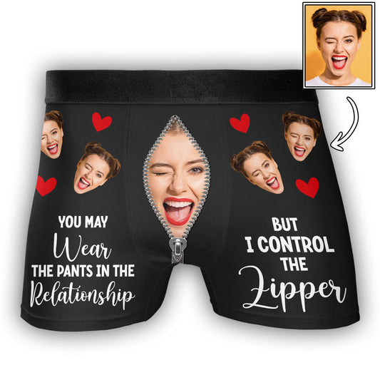 You Purr And I Growl Louder - Personalized Photo Men's Boxer Briefs