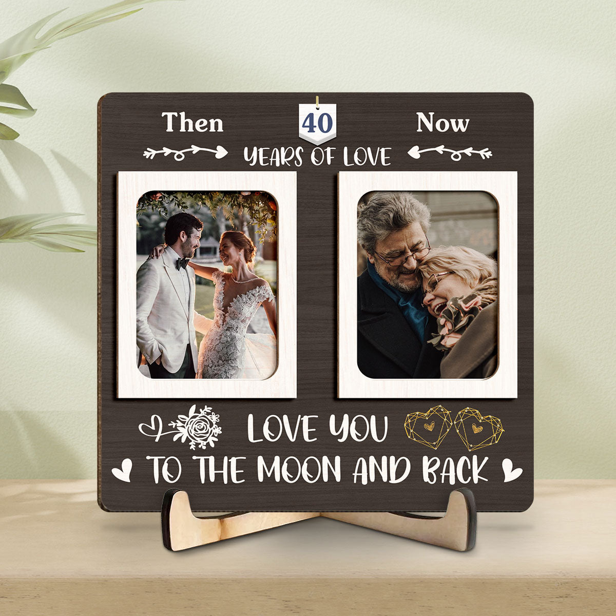 Then And Now - Personalized Custom Wooden Plaque