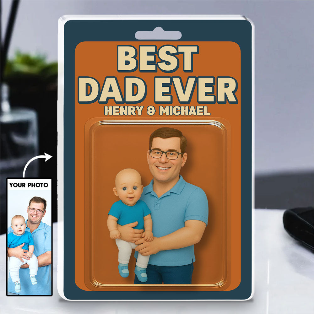 Dad And Cute Children - Personalized Custom Acrylic Plaque