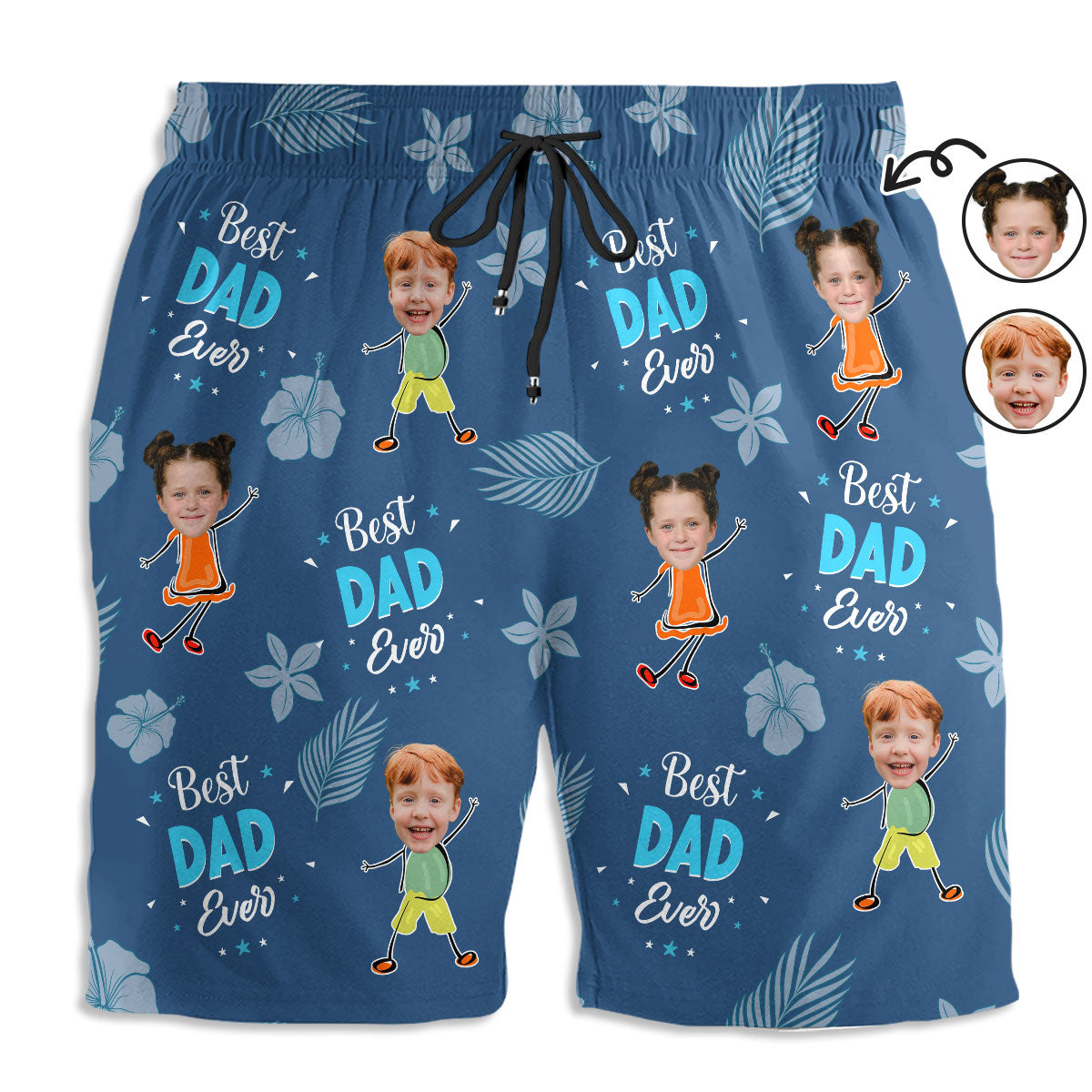 Best Dad Ever - Personalized Custom Beach Shorts