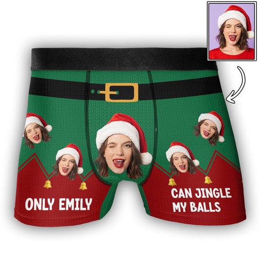 Jingle Balls - Personalized Photo Men's Boxer Briefs