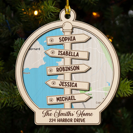 Christmas At Our Home - Personalized Custom 2-layered Wood Ornament