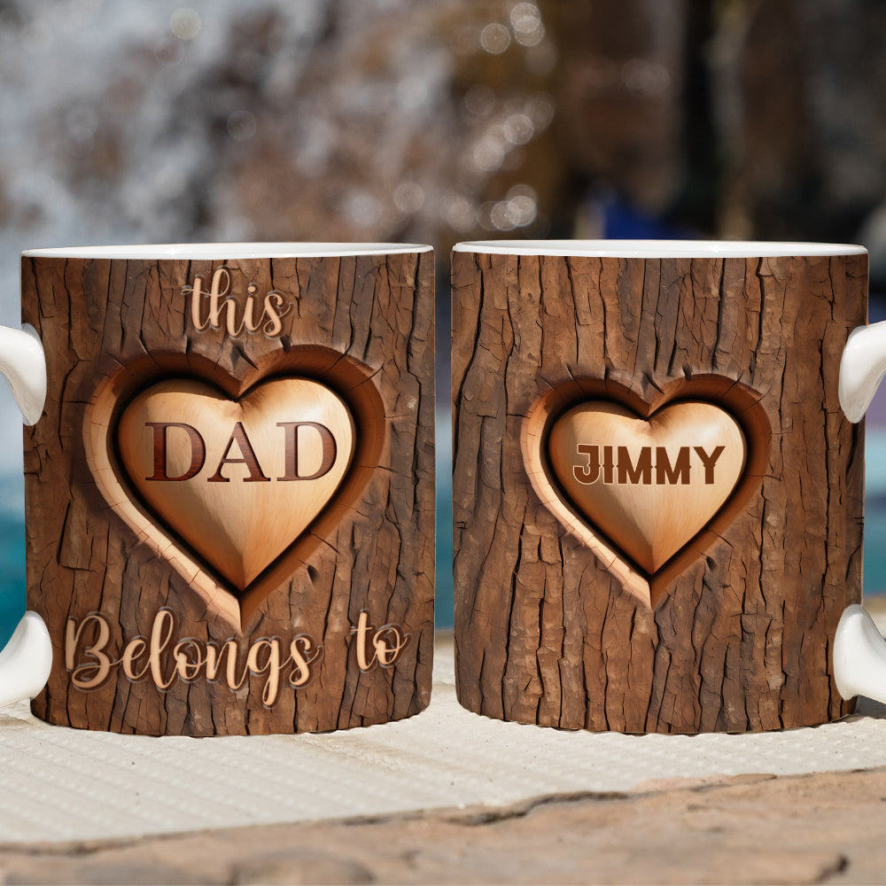 This Dad Belongs To - Personalized Custom 3D Inflated Effect Mug