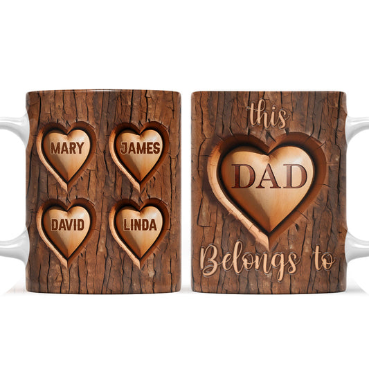 This Dad Belongs To - Personalized Custom 3D Inflated Effect Mug