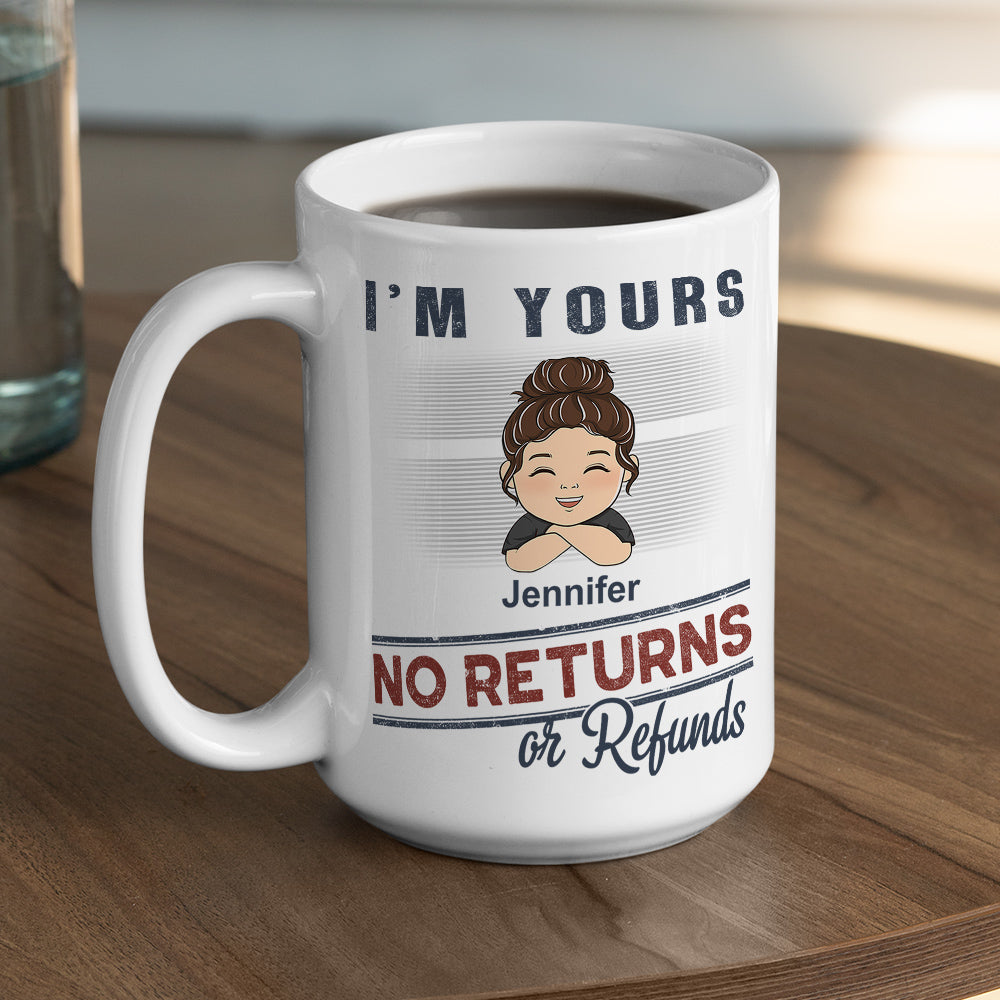No Returns Or Refunds Chibi Grandkids - Personalized Custom Coffee Mug