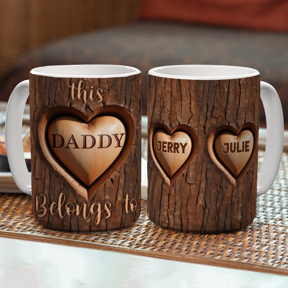This Dad Belongs To - Personalized Custom 3D Inflated Effect Mug
