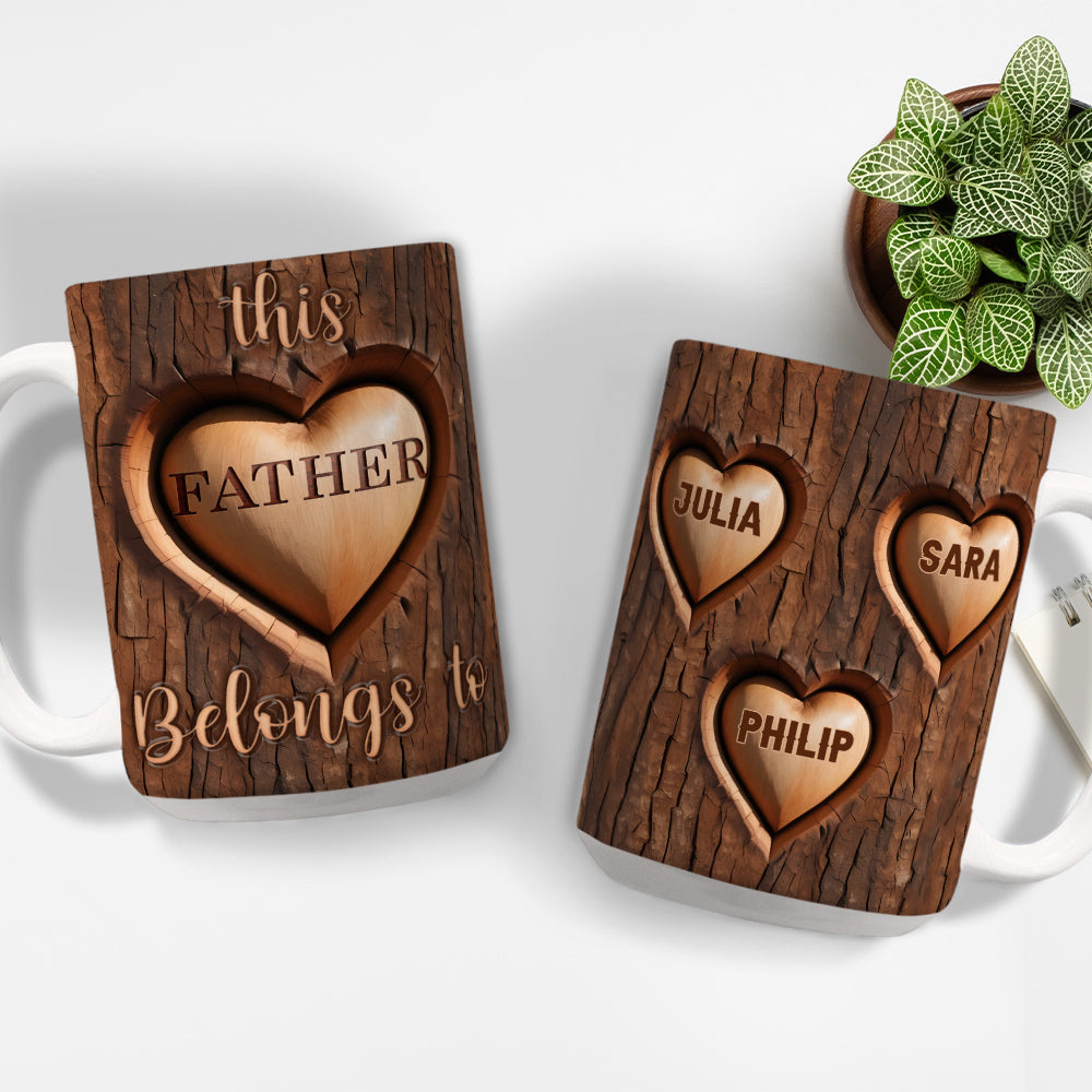This Dad Belongs To - Personalized Custom 3D Inflated Effect Mug