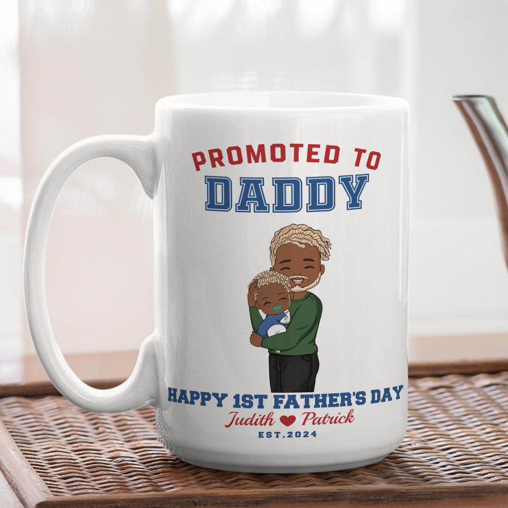 Promoted To Daddy - Personalized Custom Coffee Mug
