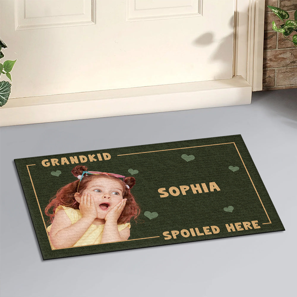 Grandkids Spoiled Here Custom Photo - Personalized Custom Doormat